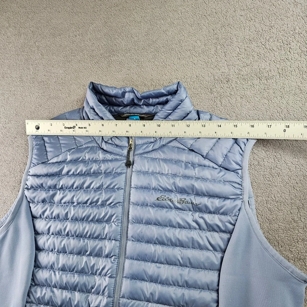 Eddie Bauer Puffer Vest Women XL Light Purple First Ascent Storm Down 800 Zip-Up